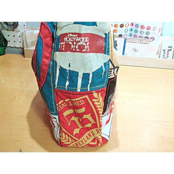 Walt Disney World Parks The Happiest Place on Earth Patchwork Tote Bag Rare - Picture 4 of 16